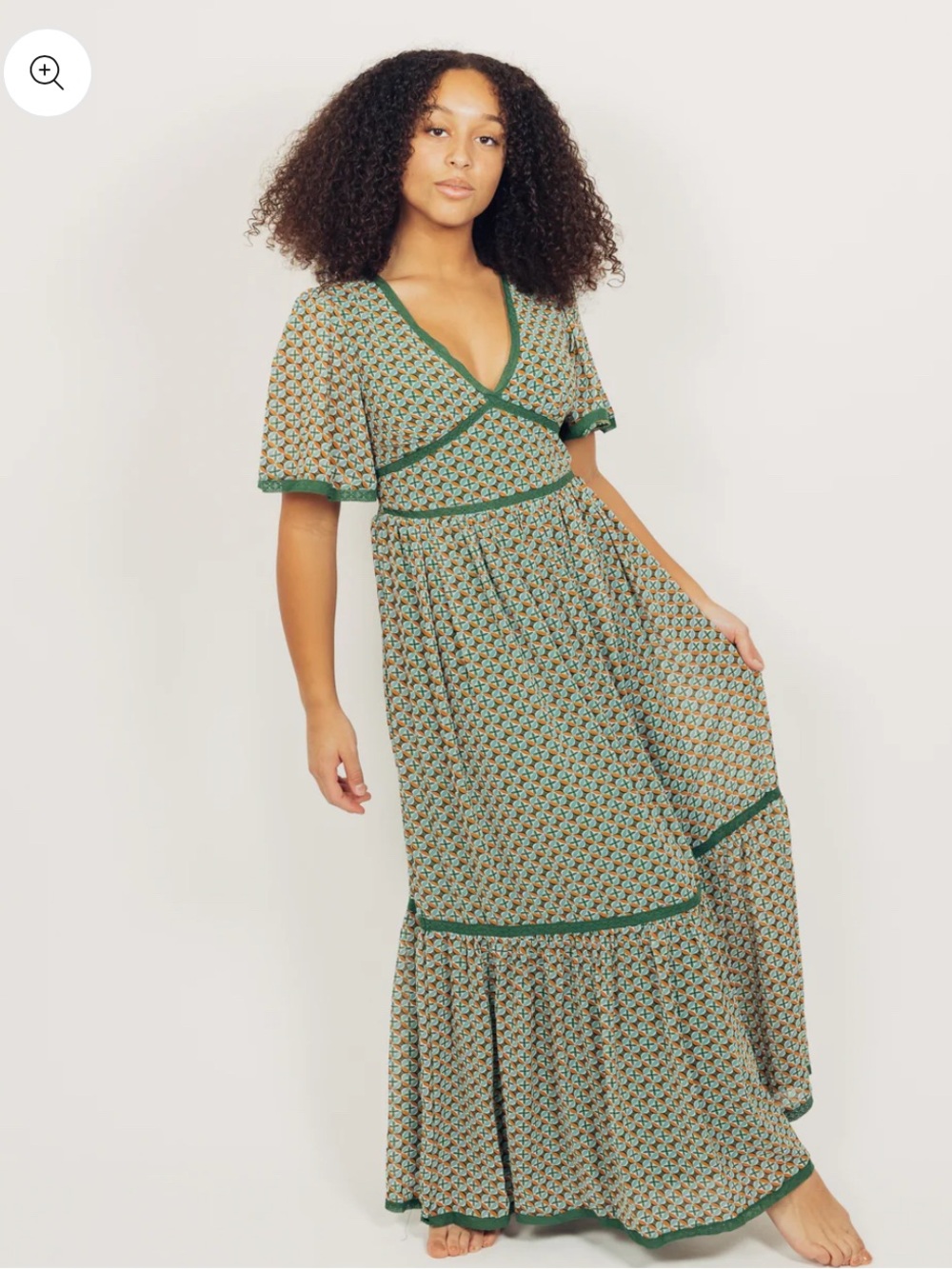 In Loom Geometric Maxi Dress | Retro Mod Boho M